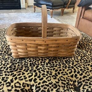 Longaberger 1983 Gathering Basket Brown Single Handle 14" x 8" Farmhouse Cottage